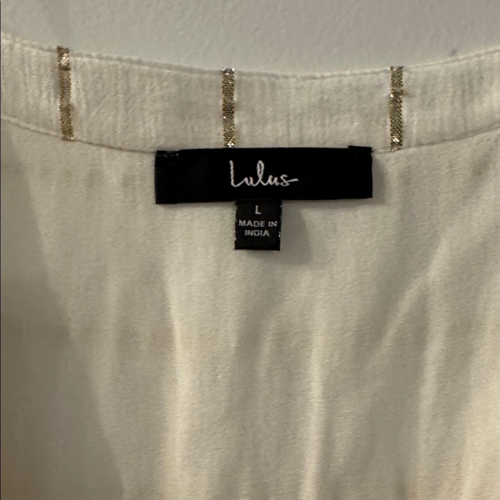 Lulu's Cream and Gold Maxi Dress - Picture 2 of 2